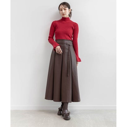 2WAY ウエストフリルデザインスカート （BROWN）｜詳細画像