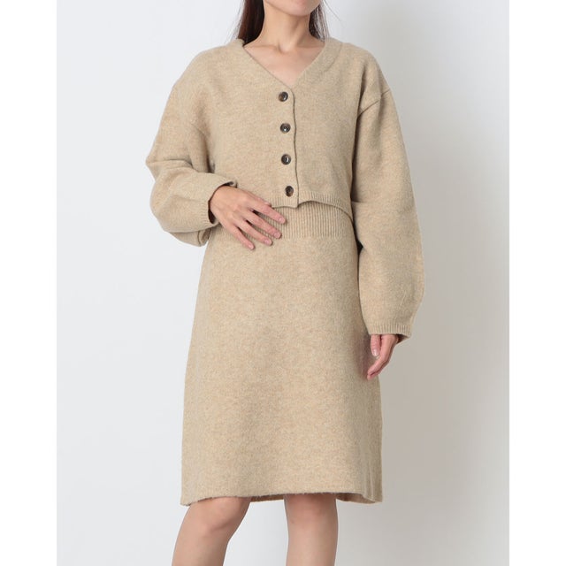 カーディガンセットミニワンピース （BEIGE）