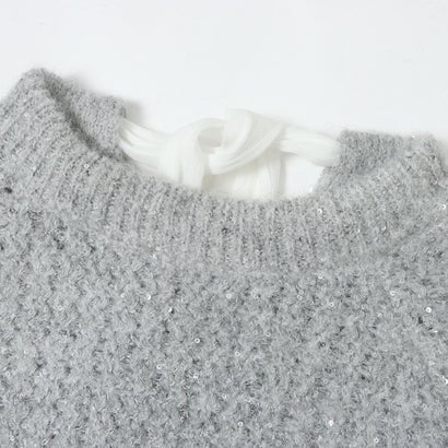 ランダ RANDA 【選べる丈感】スパンコール混オーバーサイズニット （GRAY）｜詳細画像