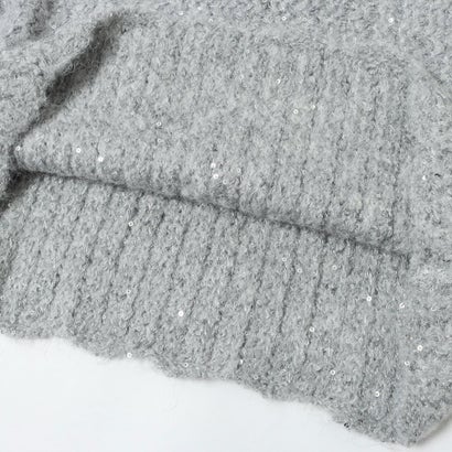 ランダ RANDA 【選べる丈感】スパンコール混オーバーサイズニット （GRAY）｜詳細画像
