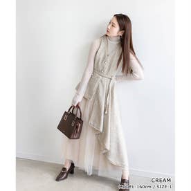 ランダ RANDA チュールレイヤードジャケットワンピース （CREAM 