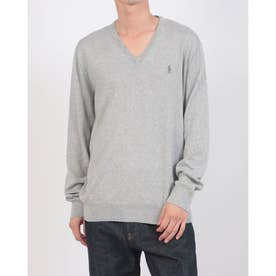 ポニーワンポイント スリムフィット Ⅴネック長袖ニット （ANDOVER HEATHER）