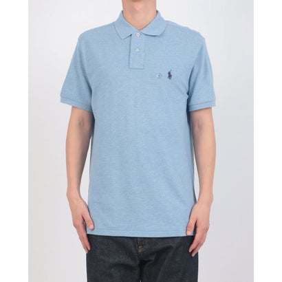 ラルフローレン RALPH LAUREN カスタムスリム ソリッドメッシュ コットン 半袖ポロシャツ （ISLE HEATHER）｜詳細画像