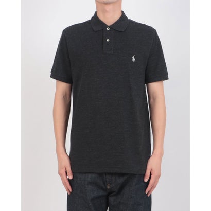 ラルフローレン RALPH LAUREN カスタムスリム ソリッドメッシュ コットン 半袖ポロシャツ （BLACK MARL HEATHER）｜詳細画像