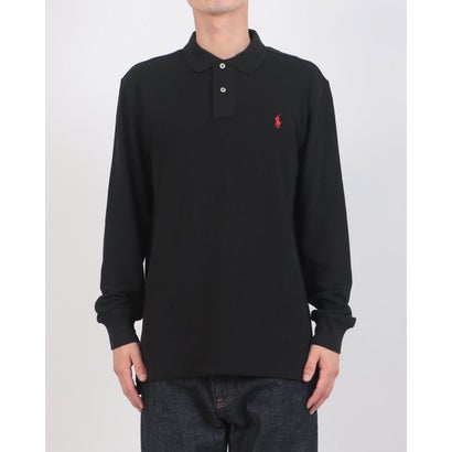 ラルフローレン RALPH LAUREN カスタムスリム ソリッドメッシュ コットン 長袖ポロシャツ （POLO BLACK/C3870）｜詳細画像
