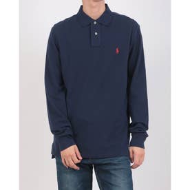 カスタムスリム ソリッドメッシュ コットン 長袖ポロシャツ （NEWPORT NAVY/C3870）