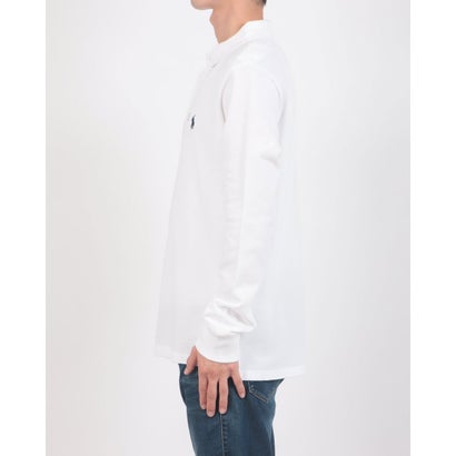 ラルフローレン RALPH LAUREN カスタムスリム ソリッドメッシュ コットン 長袖ポロシャツ （WHITE）｜詳細画像