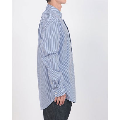 ポニーワンポイント カスタムフィット ボタンダウン 長袖コットンシャツ （BLUE/WHITE BENGAL STRIPE）｜詳細画像