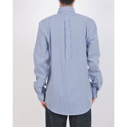 ポニーワンポイント カスタムフィット ボタンダウン 長袖コットンシャツ （BLUE/WHITE BENGAL STRIPE）｜詳細画像