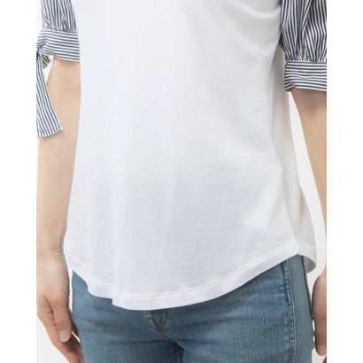ラルフローレン RALPH LAUREN 袖ストライプの2トーンTシャツ （ホワイト）｜詳細画像