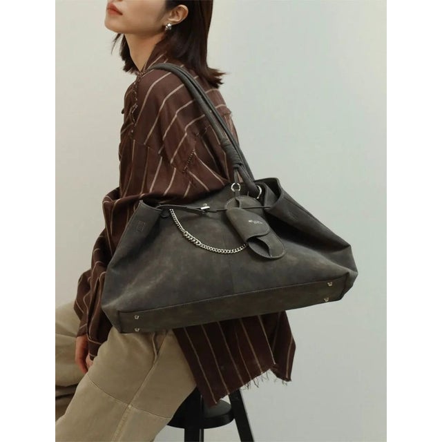 グラスホルダー付きスエードライクトートバッグ(Black,Gray) （グレー）