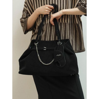 ラディエイト RADIATE グラスホルダー付きスエードライクトートバッグ(Black,Gray) （ブラック）｜詳細画像