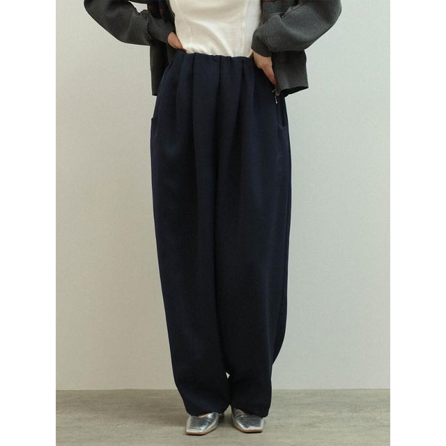 タックコクーンワイドパンツ （ネイビー）