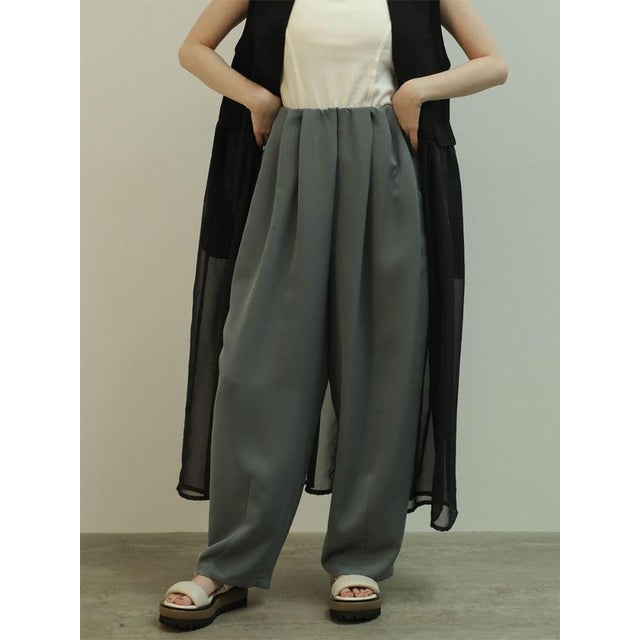 タックコクーンワイドパンツ （ライトブルー）