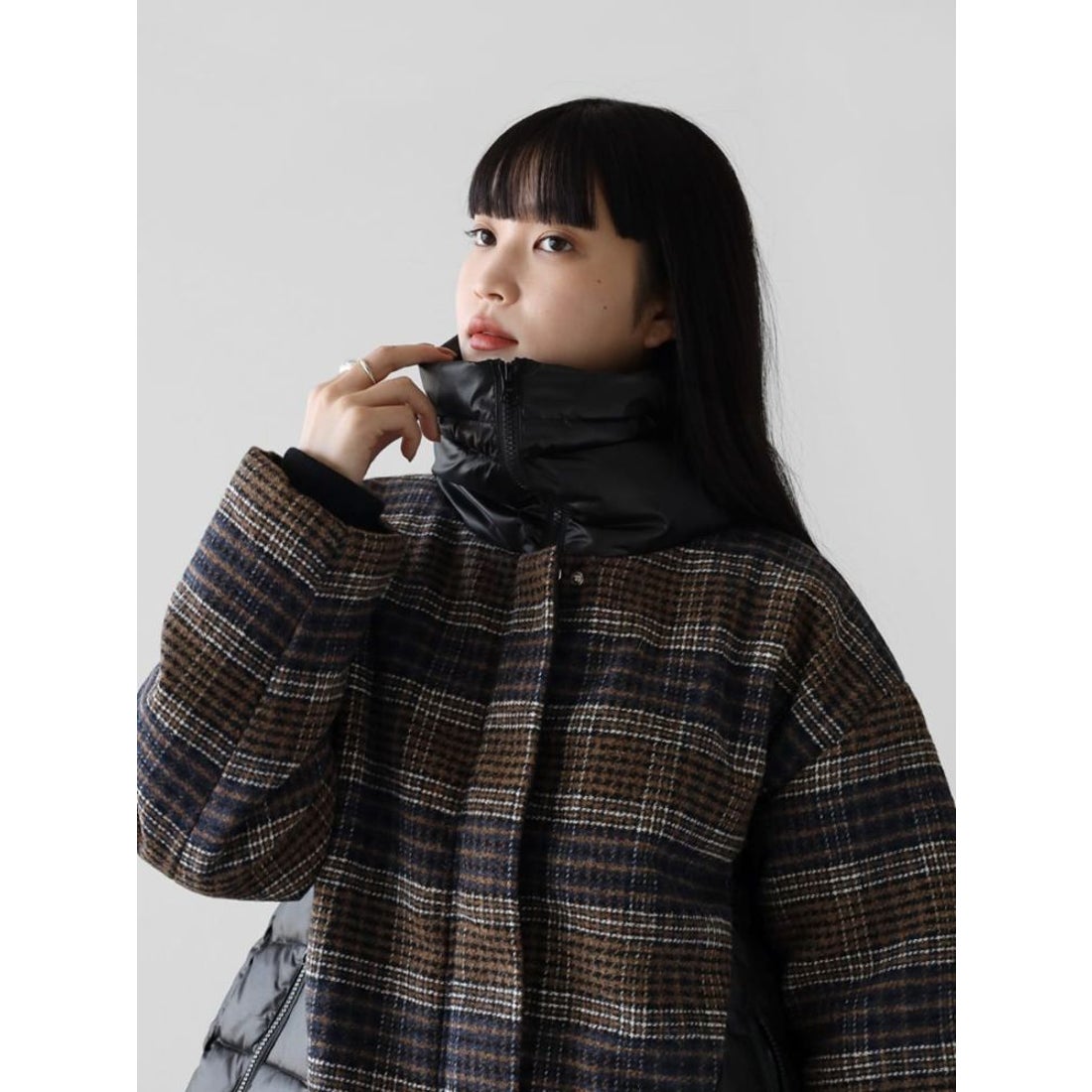 ツイード素材 パラスパレス ジャケット ブルゾン チェック レザー 