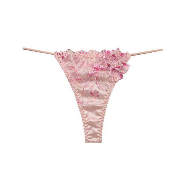 オーバーフラワー エンブロイダリーレース Tバック 【返品不可商品】 （PINK）