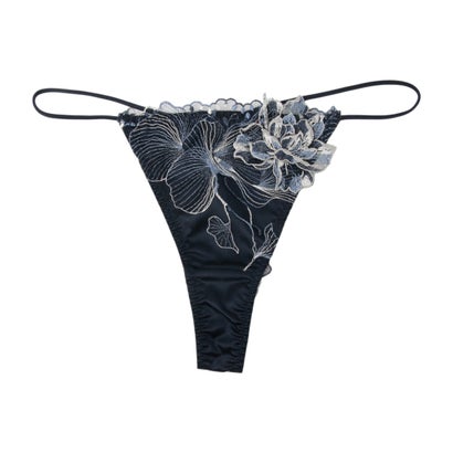 ラヴィジュール RAVIJOUR オーバーフラワー エンブロイダリーレース Tバック 【返品不可商品】 （NAVY）｜詳細画像