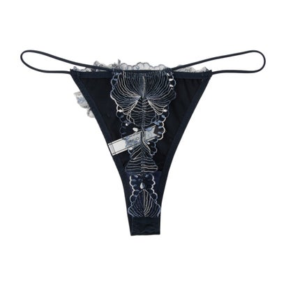 ラヴィジュール RAVIJOUR オーバーフラワー エンブロイダリーレース Tバック 【返品不可商品】 （NAVY）｜詳細画像