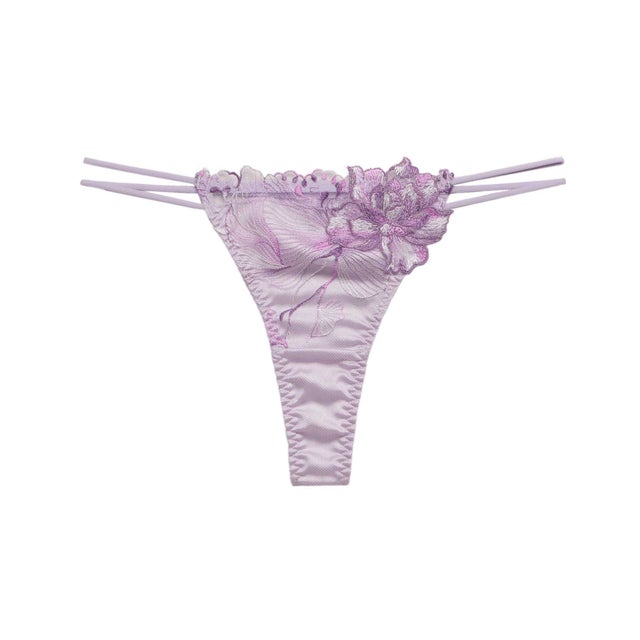 オーバーフラワー ストレッチレース Tバック 【返品不可商品】 （PURPLE）