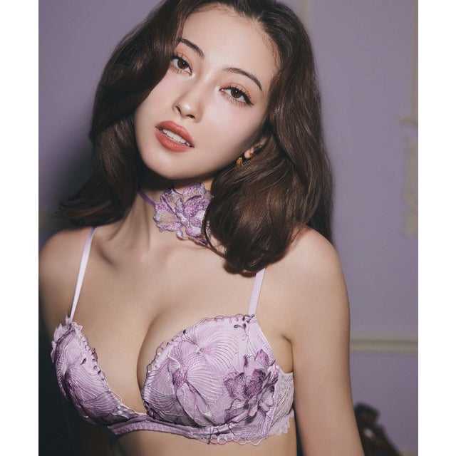 オーバーフラワー シンクアップ ブラ(B～Eカップ) （PURPLE）