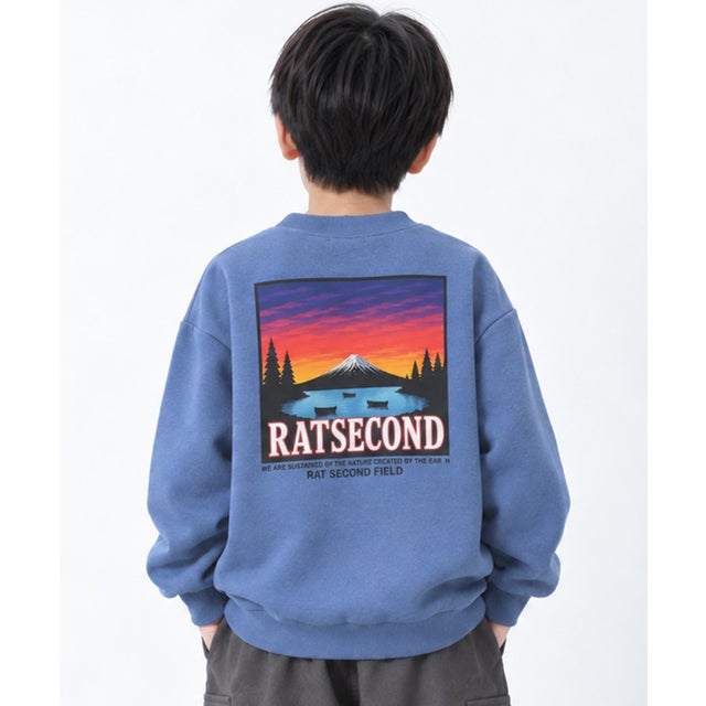 RATSECOND CAMP 裏起毛トレーナー （グレイッシュブルー）