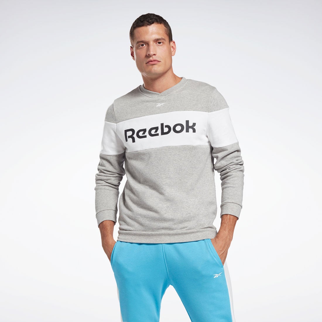 リーボック Reebok トレーニング エッセンシャルズ リニア ロゴ クルー スウェットシャツ / Training Essentials  Linear Logo Crew Sweatshirt -アウトレット通販 ロコレット (LOCOLET)