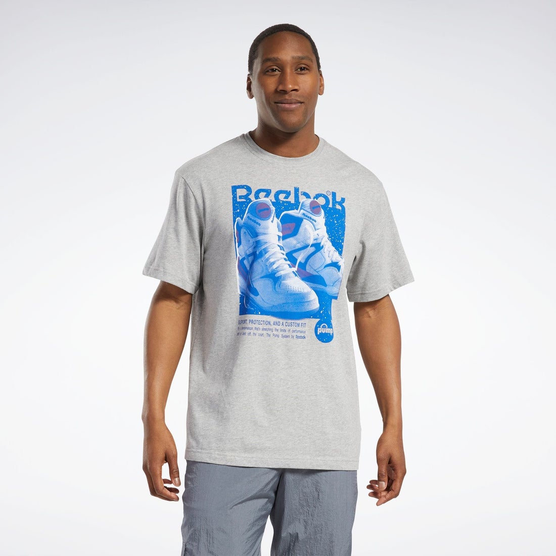 Reebok レトロ ポンプ Tシャツ GS RETRO PUMP T（ミディアムグレーヘザー） -ファッション通販 FASHION WALKER