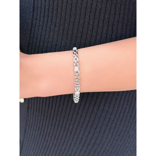 ポイントストーンチェーンブレスレット （シルバー）