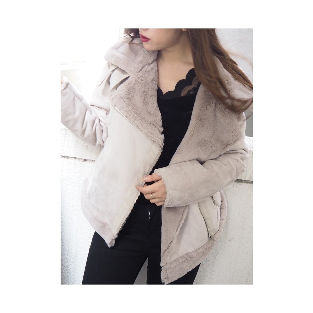 RESEXXY フェイクムートンブルゾン グレー -ファッション通販 FASHION 