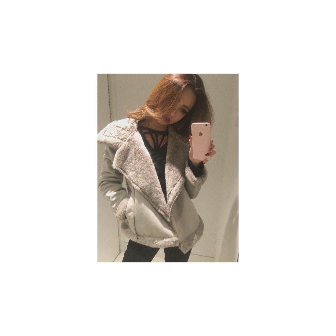 RESEXXY フェイクムートンブルゾン グレー -ファッション通販 FASHION 