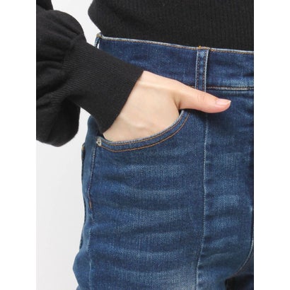 ヘムフェイクファーデニムパンツ （アイスブルー）｜詳細画像