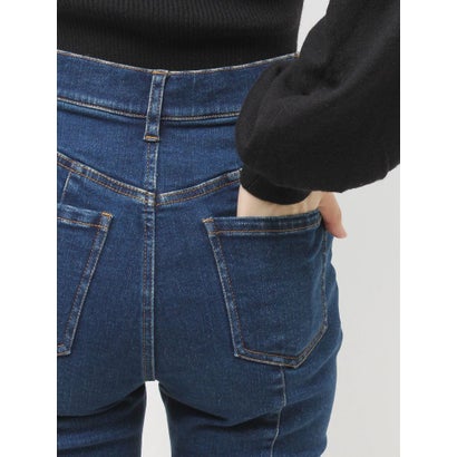 ヘムフェイクファーデニムパンツ （アイスブルー）｜詳細画像