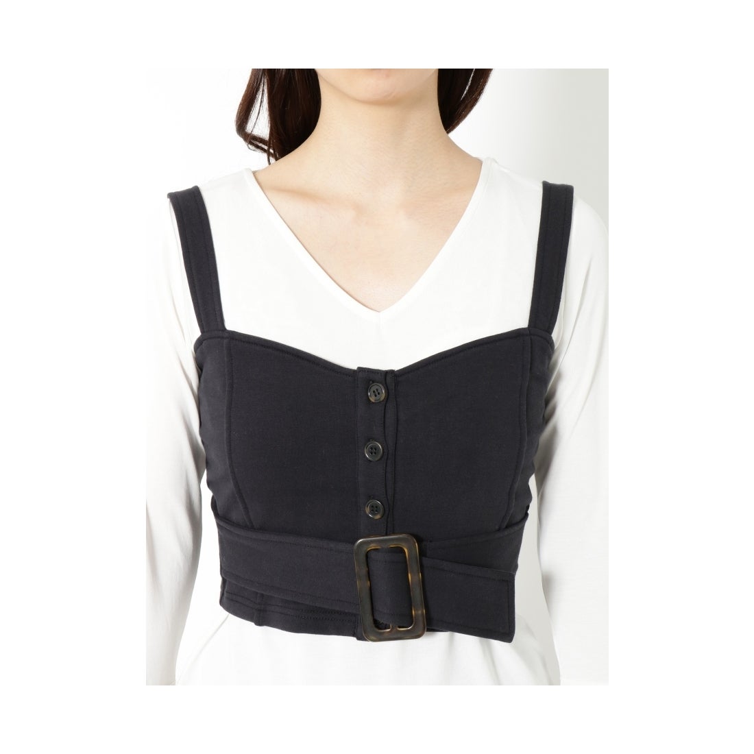 RESEXXY フロントボタンビスチェ ブラック -ファッション通販 FASHION