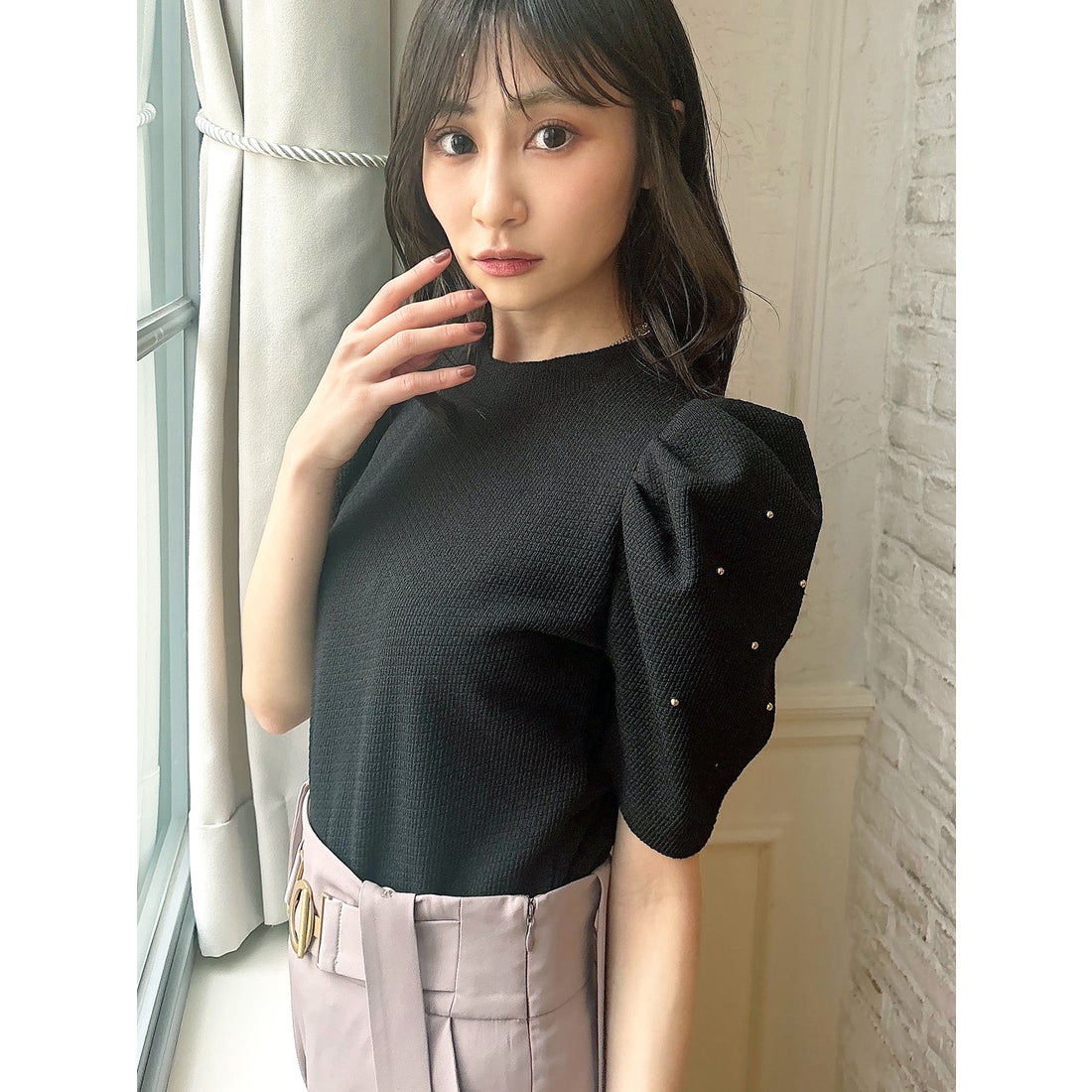 リゼクシー RESEXXY ゴールドポイントパワショルトップス （BLK 