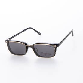 メガネ 眼鏡 アイウェア サングラス クリップオン レディース メンズ （ブラック）