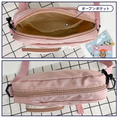 ショルダーバッグ バック レディース クリアポケット 透明 斜めがけ おしゃれ 推し活 ぬい 痛バッグ キーホルダー トレカ マスコット 写真 かわいい （ブラック A）｜詳細画像