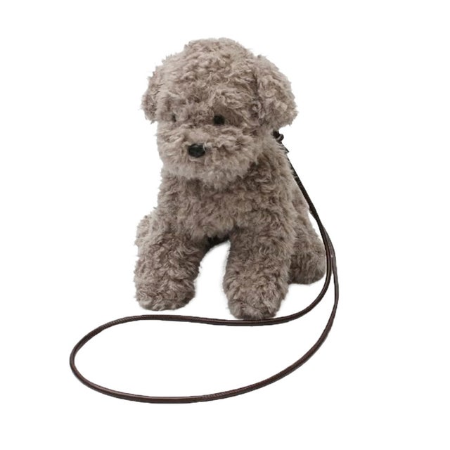 aristella ショルダーバッグ レディース 斜めがけ 小さめ 軽い キッズ ポーチ 小物入れ 動物 アニマル トイプードル ぬいぐるみ かわいい （グレージュ）