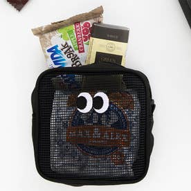 ポーチ 小物入れ レディース メンズ おしゃれ 韓国 コスメ メイク メッシュ 刺繍 化粧品 ミニ スクエア 目玉 トラベル 旅行 夏 海 目玉 目玉デザイン （ブラック）