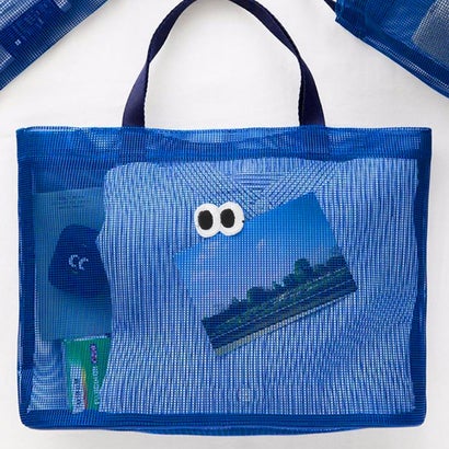 トートバッグ レディース メンズ メッシュ 大きめ A4 軽量 おしゃれ かわいい 夏 海 ビーチ プール 旅行 韓国 目玉 キッズ 子供 （イエロー）｜詳細画像