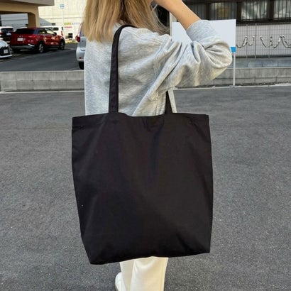トートバッグ レディース メンズ a4 軽い 大きめ 帆布 軽量 大容量 マチ広 肩掛け 手提げ キャンバス 無地 シンプル カジュアル 通勤 通学 （ブラック）｜詳細画像