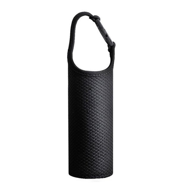 水筒カバー 500ml 子供 肩掛け 600 ペットボトル ホルダー ケース ショルダー 登山 自転車 おしゃれ リュック マイボトル 保護 （ブラック）