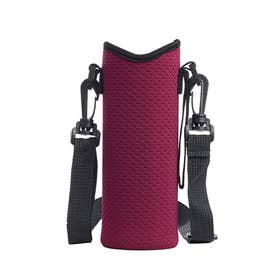 水筒カバー 500ml 子供 肩掛け 600 ペットボトル ホルダー ケース ショルダー 登山 自転車 おしゃれ リュック マイボトル 保護 （ワインレッド）