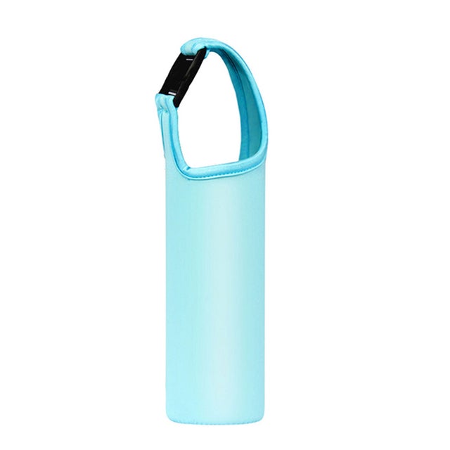 水筒カバー 500ml 子供 肩掛け 600 ペットボトル ホルダー ケース ショルダー 登山 自転車 おしゃれ リュック マイボトル 保護 （ライトブルー）