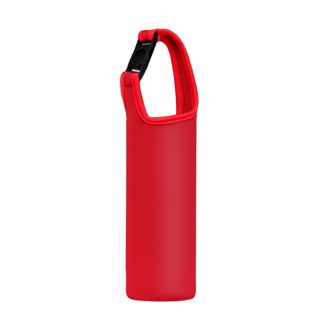 水筒カバー 500ml 子供 肩掛け 600 ペットボトル ホルダー ケース ショルダー 登山 自転車 おしゃれ リュック マイボトル 保護 （レッド）