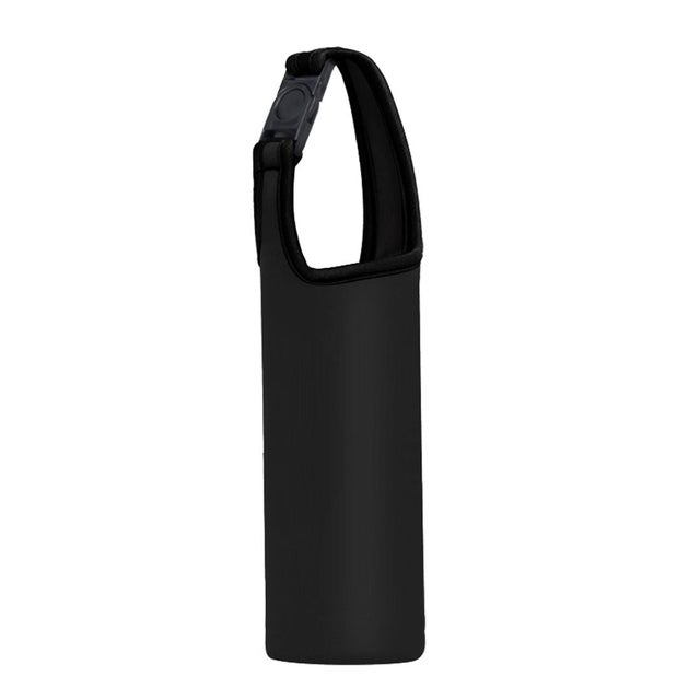 水筒カバー 500ml 子供 肩掛け 600 ペットボトル ホルダー ケース ショルダー 登山 自転車 おしゃれ リュック マイボトル 保護 （ブラック）