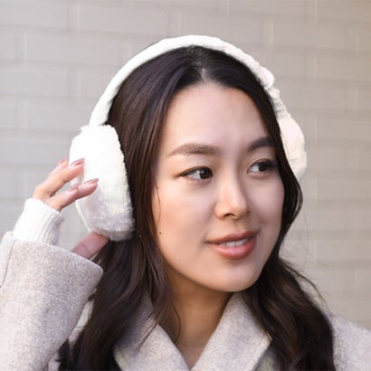 耳当て 耳あて イヤーマフ レディース メンズ 子供 キッズ 防寒 コンパクト マフラー ウォーマー 冬 あったか 自転車 折りたたみ （オフホワイト）｜詳細画像