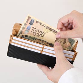 財布 メンズ 長財布 大容量 かぶせ カード入れ 合皮 メンズ財布 ロングウォレット 札入れ お札が折れない 小銭入れ 仕切り 男性 おしゃれ （ブラック）