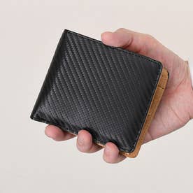 財布 メンズ 二つ折り 小銭入れあり 札入れ 小銭入れ カードケース コインケース ウォレット 小さめ コンパクト フェイクレザー 軽い （ブラック）