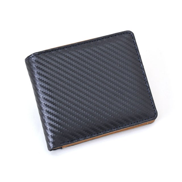 財布 メンズ 二つ折り 小銭入れあり 札入れ 小銭入れ カードケース コインケース ウォレット 小さめ コンパクト フェイクレザー 軽い （ネイビー）