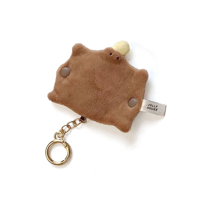 ケーブルホルダー クリップ コード キーホルダー バッグチャーム ストラップ かわいい ぬいぐるみ カモノハシ 動物 アニマル マスコット （ブラウン）